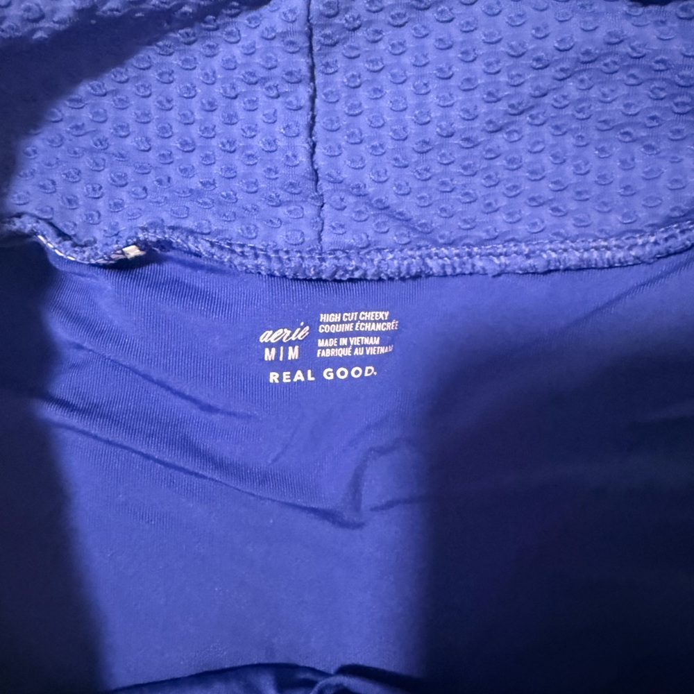 aerie Royal Blue Textured Bikini Set - Picture 2 of 3